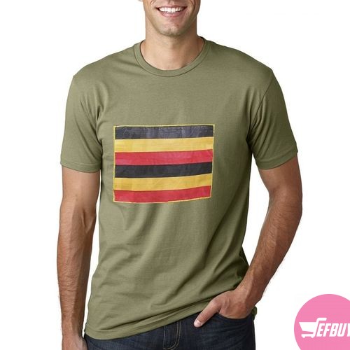 Ugandan flag t-shirt with short sleeves-Army Green.