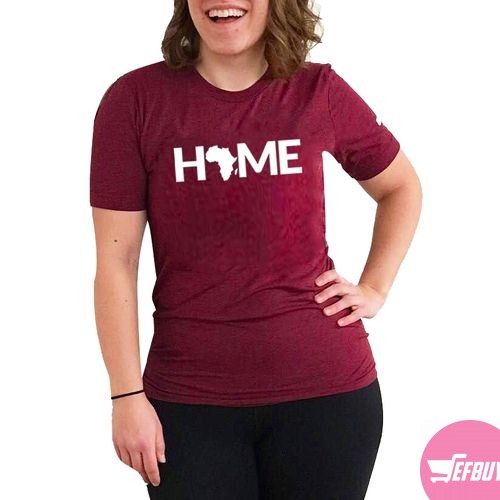 Africa is home round neck t-shirt-Maroon.