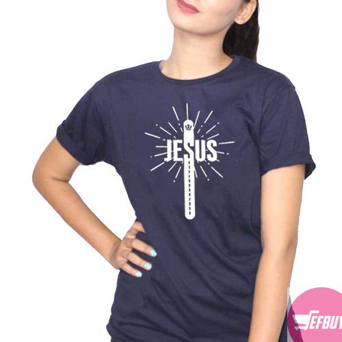 Reedemed in Christ round neck t-shirt-Navy Blue.