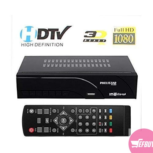 Phelistar DVB T2, Full HD 1080 Free to Air Decoder - Black