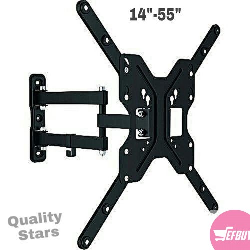 14"-55" Adjustable & Tiltable Articulating TV Wall Mount For Plasma & LCD TVs - Black