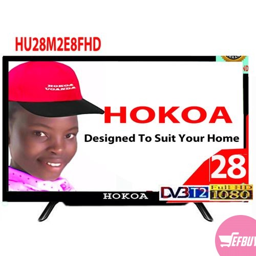 Hokoa 28in Flat Screen T.V With Free To Air Decoder In Built - Black