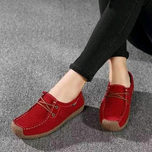 Ladies' classy mocassins-Red.