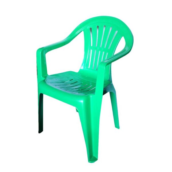 Plastic Chair With Arms-Green