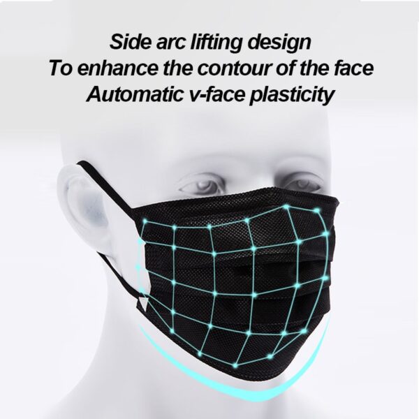 10Pcs 3 Layer Disposable Mask Non-woven Dust Filter Face Mask Mouth Mask - Image 2