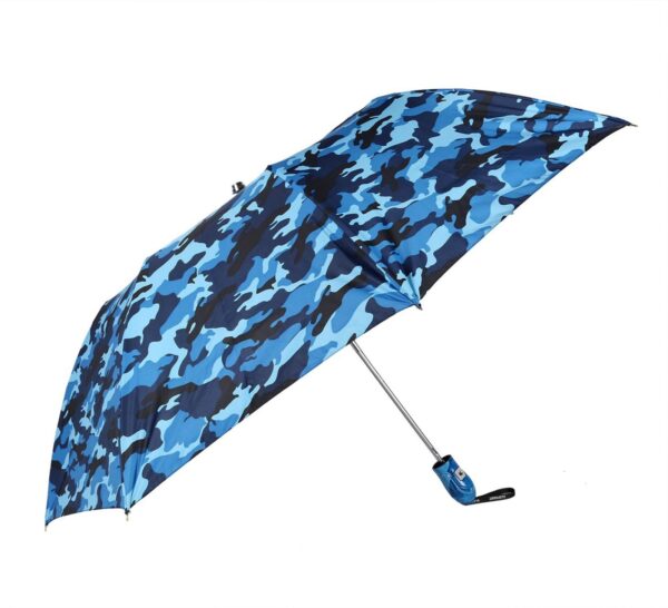 Army blue umbrella with one click button to unfold-Blue.