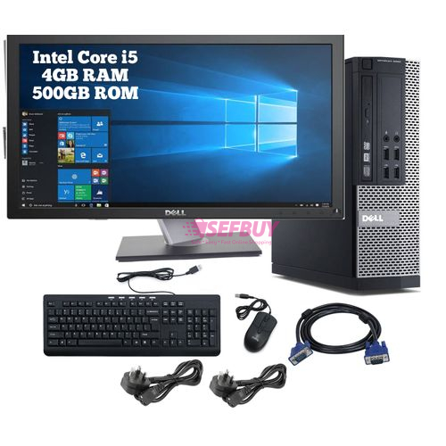 DELL Refurbished Full Set Optiplex 4GB RAM 500GB HDD Core i5 19inch Monitor - Black