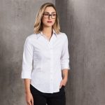 Marks and Spencer women's 3 Quarter Shirt-White. - Image 2