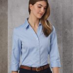 Marks and Spencer women's 3 Quarter Shirt-Light Blue. - Image 2