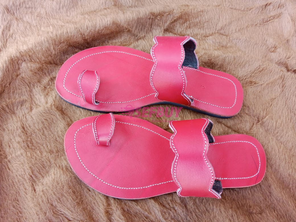 Pink leather flip discount flops