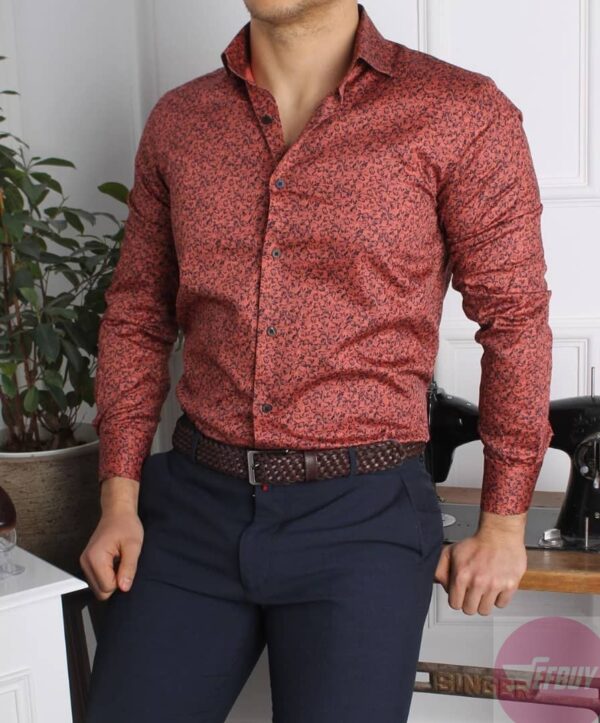 Men's premium long sleeved shirt-Maroon.