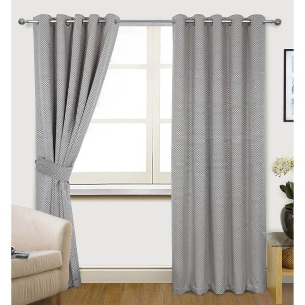 Luxurious and classy poly-cotton curtain- Grey