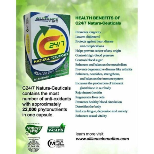 Alliance In Motion Global C24/7 Natura-ceuticals Anti-Ageing - Anti Cancer - Detoxification - Vitality Supplements - Image 3