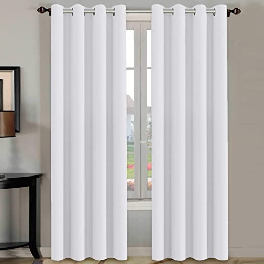 Fancy la fayette curtain with natural cotton and polyester blend-White.