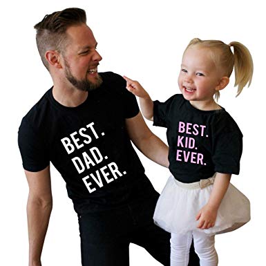 Best dad ever&Best kid ever couple t-shirts-Black.