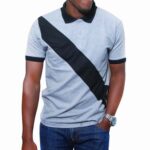 Diagonal Men's Polo T-Shirt - Grey