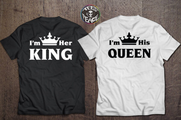 KING&QUEEN couple t-shirts.