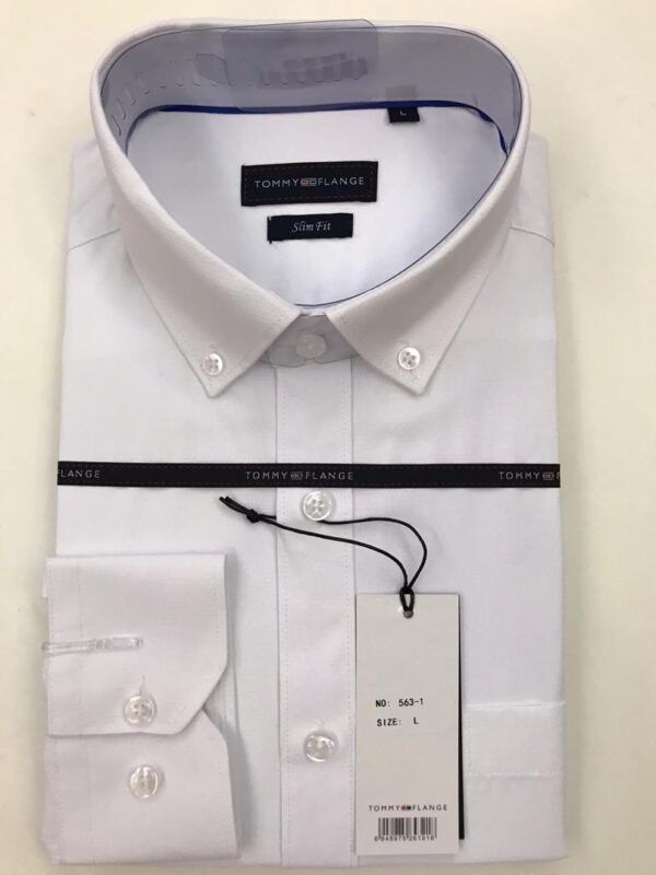 High class men's long sleeved formal shirt-White.