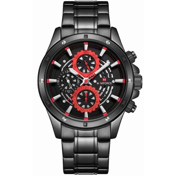 Naviforce NF9149 Men's Stainless Steel Sport Watch - Black