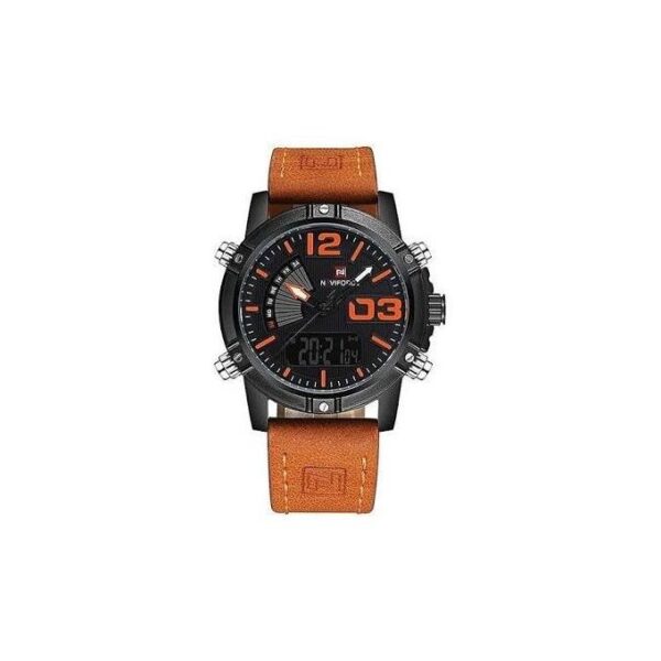 Naviforce Nf9095 - Men's Designer Leather Strap Watch - Brown