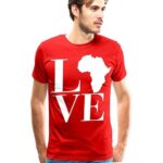 Love Africa Designed Men's T-Shirt - Red