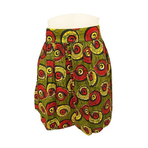 Designer African Print Women's Skirt - Green