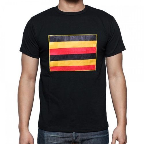 Uganda Flag Designed Men's T-Shirt - Black