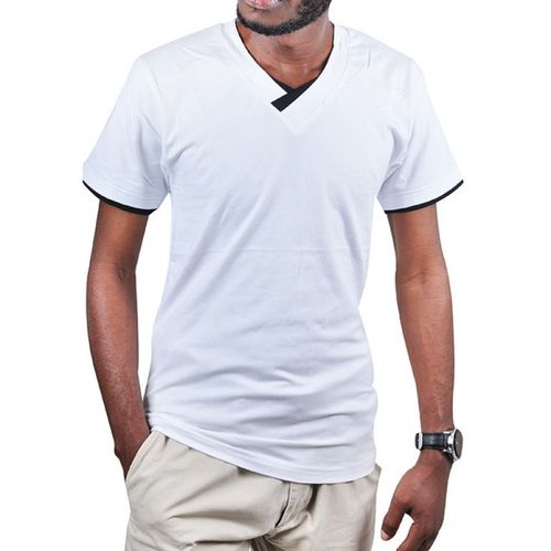 Double Neck Men's T-Shirt - White