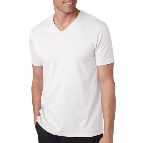 Men's Casual V-Neck T-Shirt - White