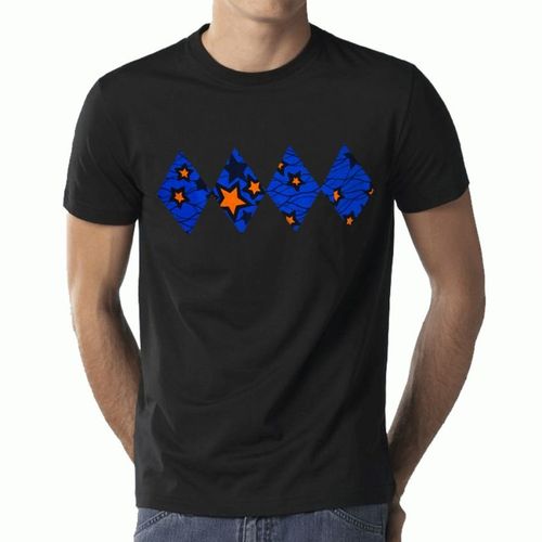 Blue Star Diamond Men's T-Shirt - Black