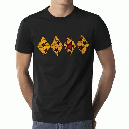 Yellow Star Diamond Men's T-Shirt - Black