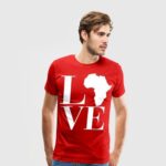 Love Africa Designed Men's T-Shirt - Red - Image 2
