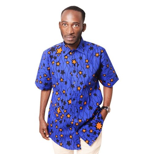 Star Detail Kitengi Shirt - Blue - Image 2