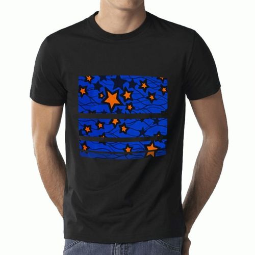 Blue Star Designer T-Shirt - Black - Image 2