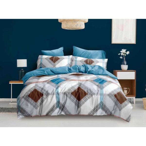 6*6 Egyptian Duvet Cover 1Bedsheet & 2 Pillowcases - Multi Coloured Blue