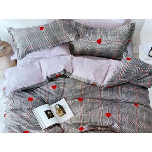 10PCS Duvet Cover with 2 Bedsheets, 2Curtains, 2Cushions - Grey/White 6x6