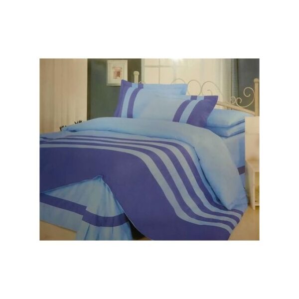 Duvet Set With 1 Bed Sheet & 2 Pillow Cases - Blue 6x6