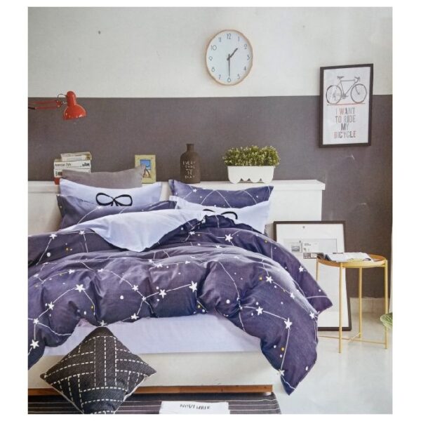 6*6 Duvet Set with 2Pillowcases & 1Bedsheet- Navy Blue