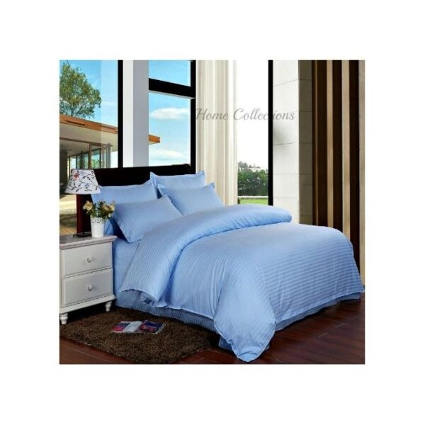 6*6 Satin Duvet Cover Set with 1Bedsheet & 2 Pillowcases - Blue