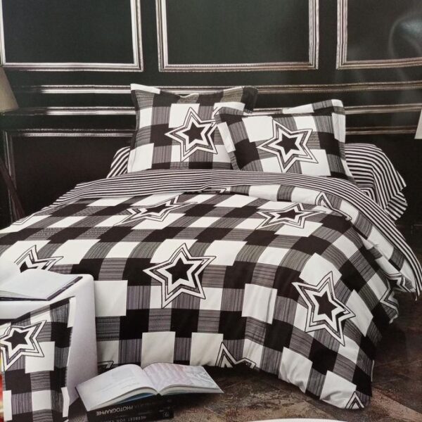 4PCS Duvet Cover Cotton Bedding Set - Black And White 5x6