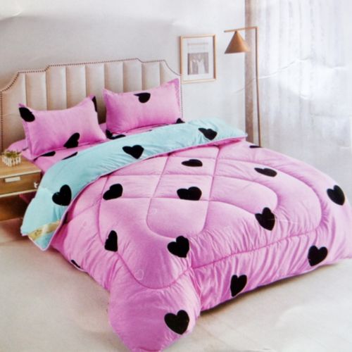 5X6 Duvet Set With 1 Bedsheet & 2 Pillowcases- Pink,SkyBlue, Black