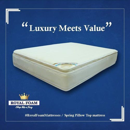 6x6x12 Royal Foam Spring Pillow Top Mattress (White)