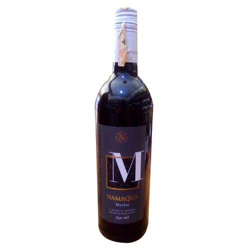 Namaqua 750ml Merlot Wine (ABV 13.5%).