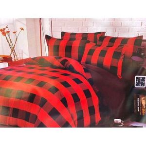 5x6 inch Red Black Checkered Duvet Set