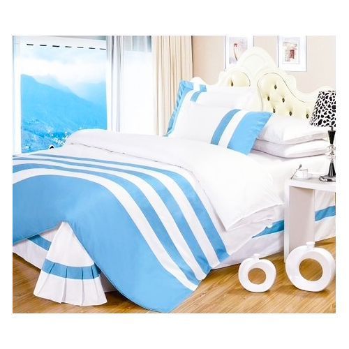 6x6 inch Sky Blue Stripped Duvet