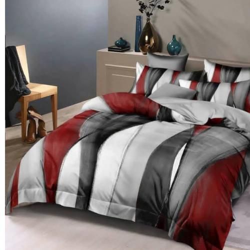 6x6 inch 4 Pack Poly-Cotton Stripped Duvet