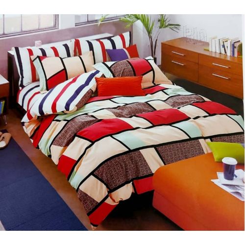 5x6 inch Double Faced Mutlicolored Strip Duvet Combo