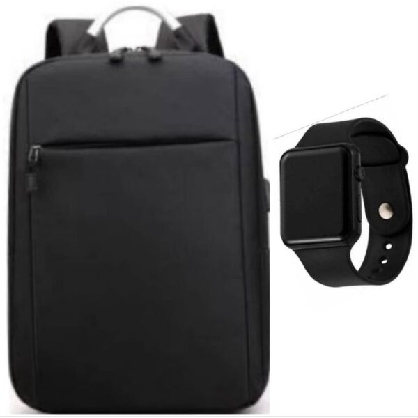 Generic Anti-thefty Laptop Backpack With Free Watch - Color May Vary