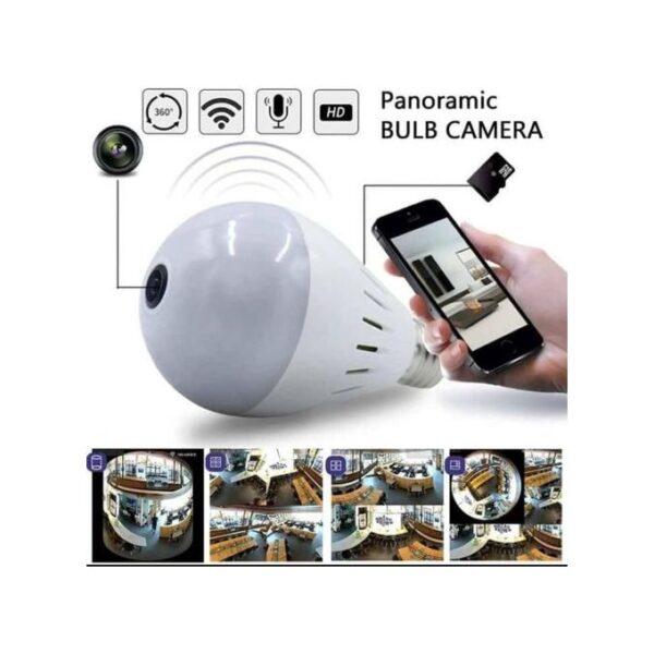 Generic CCTV Bulb Wi-Fi Panaromic 360 Camera - White