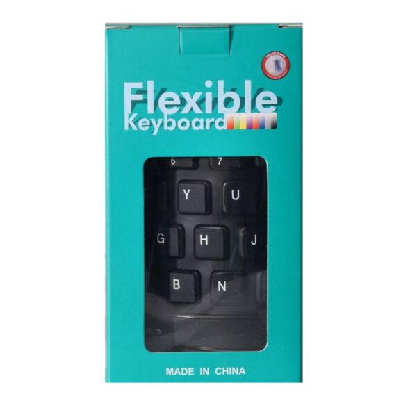 Generic Flexible USB Silicone Gel Full-Sized Keyboard - Black.